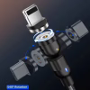 Магнітний кабель REDDAX RDX-399 MicroUSB (1 м, тканинне обплетення, LED), Black - Image 2
