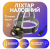 Налобний ліхтар PL118, Акк., T5+Cob, ЗУ MicroUSB, 8808 - Image 1