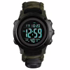 Годинники наручні SKMEI 1426AGBK, PARACORD, ARMY GREEN-BLACK, ABS RING, компас, термометр, 10463 - Image 1