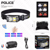 Налобный фонарь Police PL-130, белый+желтый+красный, сенсор, аккум, магнит, Type-C - Image 2