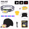 Налобный фонарь Police PL-113, белый+красный+жёлтый, магнит, аккум, Type-C - Image 2