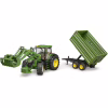Масштабна модель автомобіля Bruder трактор John Deere 7R 350 з навантажувачем та причепом (03155) - Image 5