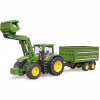 Масштабна модель автомобіля Bruder трактор John Deere 7R 350 з навантажувачем та причепом (03155) - Image 6