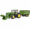 Масштабна модель автомобіля Bruder трактор John Deere 7R 350 з навантажувачем та причепом (03155) - Image 7