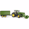 Масштабна модель автомобіля Bruder трактор John Deere 7R 350 з навантажувачем та причепом (03155) - Image 8