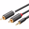 Кабель мультимедійний 3.5mm M to 2xRCA M 2.0m AV102 black Ugreen (10510) - Image 2