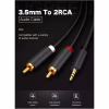 Кабель мультимедійний 3.5mm M to 2xRCA M 2.0m AV102 black Ugreen (10510) - Image 4