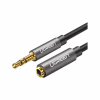 Кабель мультимедийный 3.5mm M to 3.5mm F 1.0m AV118 gray Ugreen (10592) - Image 1
