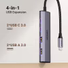 Концентратор Ugreen USB-C to 2xUSB 3.0 + 2xUSB-C CM473 gray (15395) - Image 2