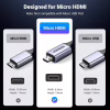 Кабель мультимедийный HDMI M to HDMI micro M 2.0m V2.1 8K60Hz HD164 black Ugreen (15517) - Image 7