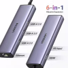 Концентратор Ugreen USB-C 6-in-1 3xUSB 3.0 + HDMI 4K@30Hz + RJ45 1000Mbps + PD silver (15598) - Image 3
