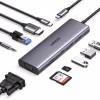 Концентратор Ugreen USB3.1 Type-C to HDMI/VGA/USB 3.0х3/RJ45/SD/TF/PD/35мм TRRS 100W 10-in-1 (15601) - Image 2