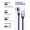 Дата кабель USB 3.0 AM to USB-C 1.0m 60W US385 90° Black Ugreen (20299) - Image 5