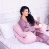 Подушка MirSon для беременных и отдыха Satin Stripe №8026 U-образная Pink (2200006178644) - Image 5