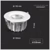 Світильник точковий V-TAC LED 10W, SKU-1272, 230V, 6.4K, 1200Lm (3800157611947) - Image 9