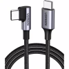 Дата кабель USB-C to USB-C 0.5m 3A 60W 90° corner US255 black/gray Ugreen (50122) - Image 1