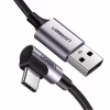 Дата кабель USB 2.0 AM to USB-C 1.0m US284 Angled Alum. Braid Black Ugreen (50941) - Image 1
