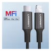 Дата кабель USB-C to Lightning 1.0m US1713A Nickel Plating ABS Shell Black Ugreen (60751) - Image 2