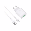 Зарядний пристрій HOCO C72Q Glorious USB QC3.0 + cable USB to USB-C 18W White (6931474732552) - Image 1