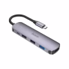 Концентратор HOCO USB-C to HDMI+USB3.0+2xUSB2.0+PD HB27 Metal Gray (6931474769329) - Image 3