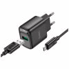 Зарядное устройство HOCO C140A Smart USB QC3.0 + USB to cable Micro Black (6942007627801) - Image 3