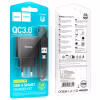Зарядное устройство HOCO C140A Smart USB QC3.0 + USB to cable Micro Black (6942007627801) - Image 5