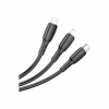 Дата кабель USB 2.0 AM to Lightning + Micro 5P + USB-C 1.0m 2A PVC BX71 black BOROFONE (6974443384543) - Image 2