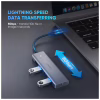 Концентратор Ugreen CM219 HUB Type-C to 4xUSB with USB-C Power Port (Gray) (70336) - Image 3