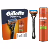 Набір косметики Gillette Fusion5 Станок для гоління чоловічий (бритва) з 1 змінним картриджем + Гель для гоління 200 мл (8700216534048) - Image 1