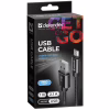 Дата кабель USB 2.0 AM to Micro 5P 1.0m USB08-03T PRO black Defender (87802) - Image 3