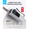 Батарея універсальна Anker 25000mAh, 165W, PD/3/0, QC/3/0, Built-In Double USB-C Cables, silver (A1695H41) - Image 2