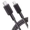 Дата кабель USB-C to Lightning 1.8m nylon 322 black Anker (A81B6G11) - Image 1