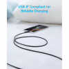 Дата кабель USB 2.0 AM to USB-C 1.8m nylon 322 black Anker (A81H6G11) - Image 3