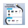 Кабель мультимедийный HDMI M to HDMI M 5.0m 4K60Hz cotton braided black Vention (ALLBJ) - Image 5