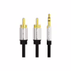 Кабель мультимедийный 3.5mm M to 2xRCA M 1.0m black Vention (BCFBF) - Image 1