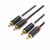 Кабель мультимедійний 2xRCA M to 2xRCA M 1.5m black Vention (BCMBG) - Image 1