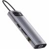 Концентратор Baseus USB3.1 Type-C to USB C(PD)100W/HDMI 4K 30Hz/VGA/USB3.2/RJ45/SD+TF,9in1 Grey (CAHUB-CU0G) - Image 6