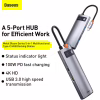 Концентратор Baseus USB3.1 Type-C to USB Type C PD 100W/HDMI 4K 60 Hz/3*USB 3.2 Gen1/ 5in1 (CAHUB-CX0G) - Image 12