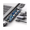 Концентратор Baseus USB-C Thunderbolt 7-in-1 2xUSB 3.0 + 1xUSB-C PD + HDMI 4K60Hz + SD/TF + 1xRJ45 1000Mbps gray (CAHUB-L0G) - Image 8
