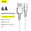 Дата кабель USB 3.1 AM to USB-C 2.0m 6.0A 66W Cafule Series Metal White Baseus (CAKF000202) - Image 3