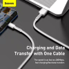 Дата кабель USB 3.1 AM to USB-C 2.0m 6.0A 66W Cafule Series Metal White Baseus (CAKF000202) - Image 4