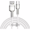 Дата кабель USB 3.1 AM to USB-C 2.0m 6.0A 66W Cafule Series Metal White Baseus (CAKF000202) - Image 1