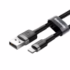 Дата кабель USB 2.0 AM to Lightning 1.0m Cafule 2.4A gray+black Baseus (CALKLF-BG1) - Image 4