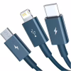 Дата кабель USB 2.0 AM to Lightning + Micro 5P + Type-C 1.5m 3.5A blue Baseus (CAMLTYS-03) - Image 2