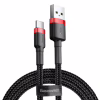 Дата кабель USB 2.0 AM to USB-C 1.0m Cafule 3A red+black Baseus (CATKLF-B91) - Image 1
