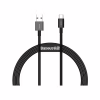 Дата кабель USB 2.0 AM to USB-C 2.0m 3A Black Baseus (CATYS-A01) - Image 1