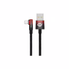 Дата кабель USB 2.0 AM to Lightning 1.0m 2.4A 90° corner black/red Baseus (CAVP000020) - Image 1