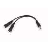 Кабель мультимедійний 3.5mm M to 2x3.5mm F 0.1m Cablexpert (CCA-415-0.1M) - Image 1