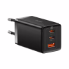 Зарядное устройство Baseus 2xUSB-C 65W + 1xUSB GaN + cable USB-C to USB-C 100W 1.0m black (CCGP120201) - Image 1