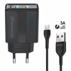 Зарядное устройство Grand-X 2xUSB 5V 2.4A + cable USB to USB-C black (CH-15T) - Image 1